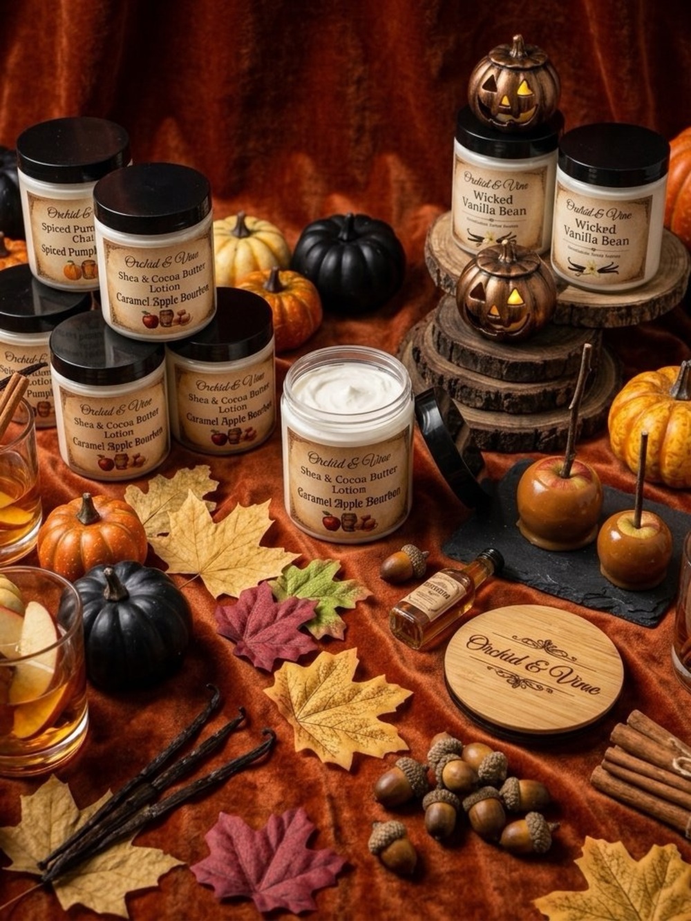 Caramel Apple Bourbon Shea & Cocoa Butter Lotion - Skin Nutrition Orchid & Vine